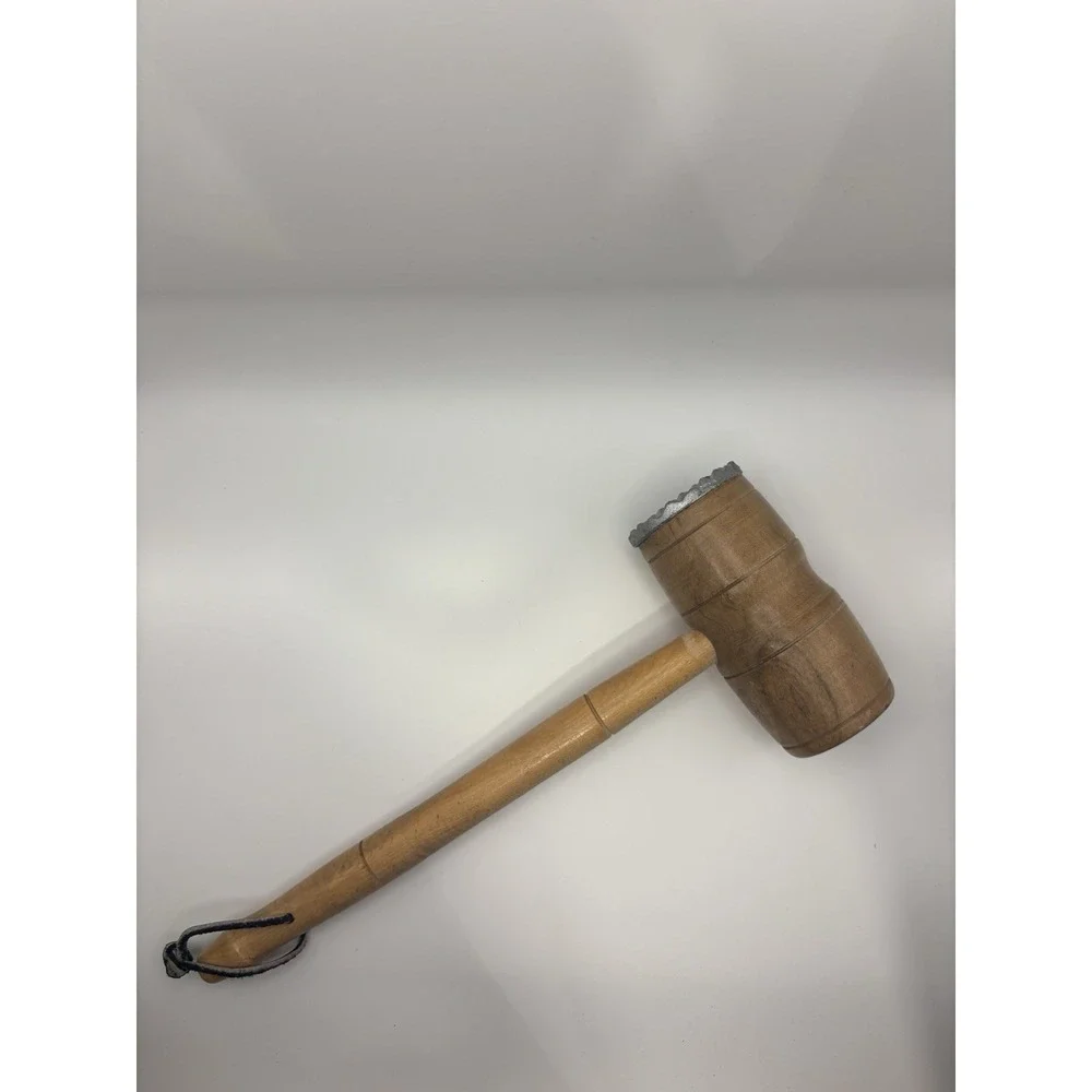 Primitive Vintage Wood Meat Mallet Hammer Steak Tenderizer Farmhouse 12